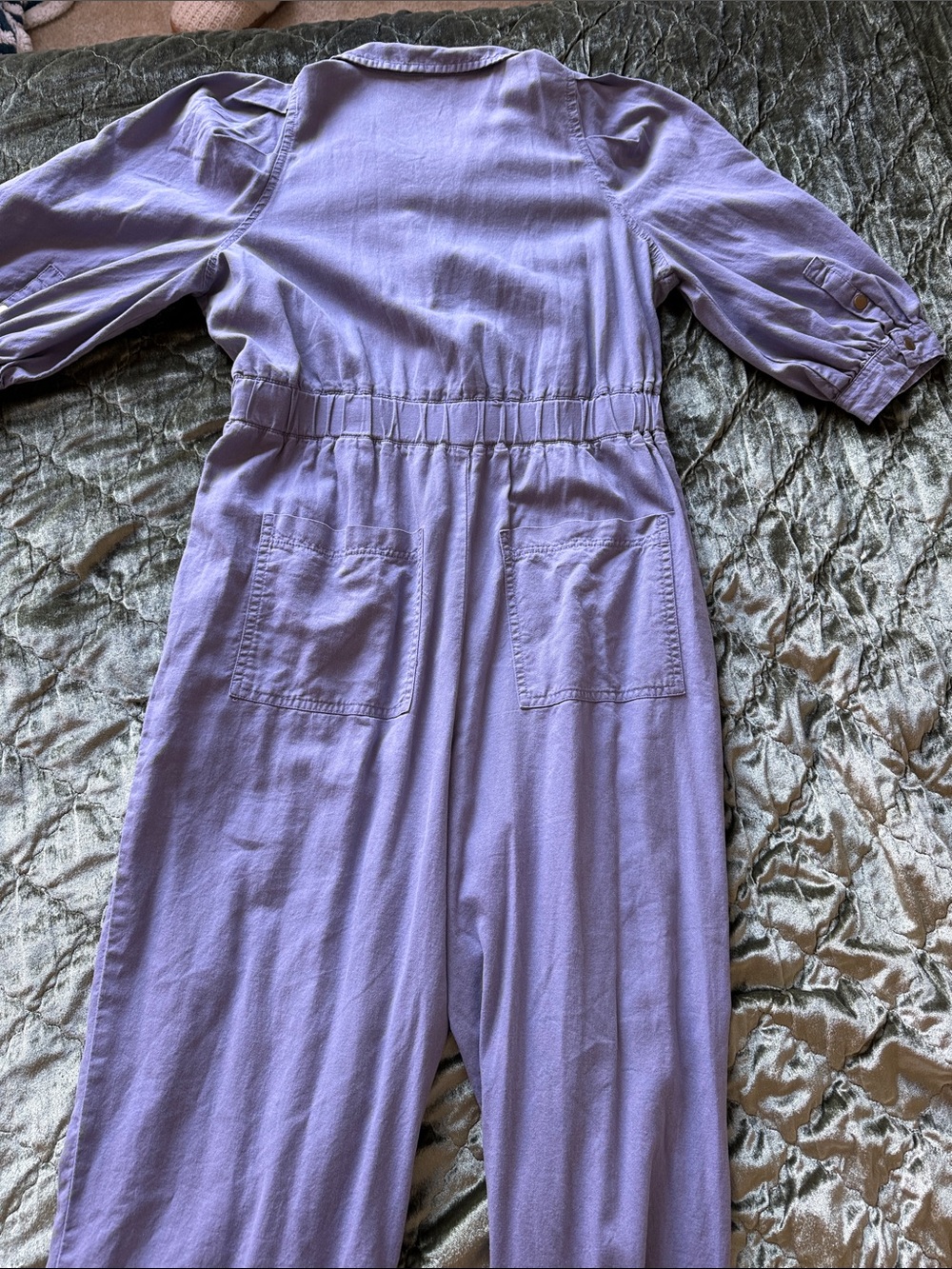 Universal Thread Periwinkle Puff-Sleeve Utility Jumpsuit - Picture 6 of 7